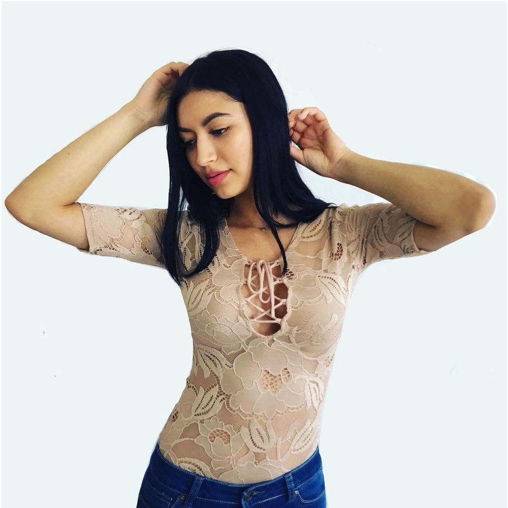 Lace Bodysuit top-Rose
